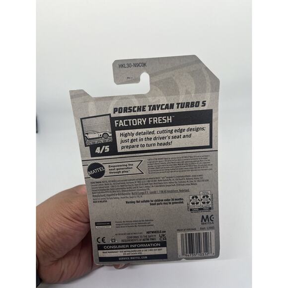 Hot Wheels Zamac 2023 Porsche Taycan Turbo S Silver Car 1/64 Kids Toy NEW - Picture 4 of 6